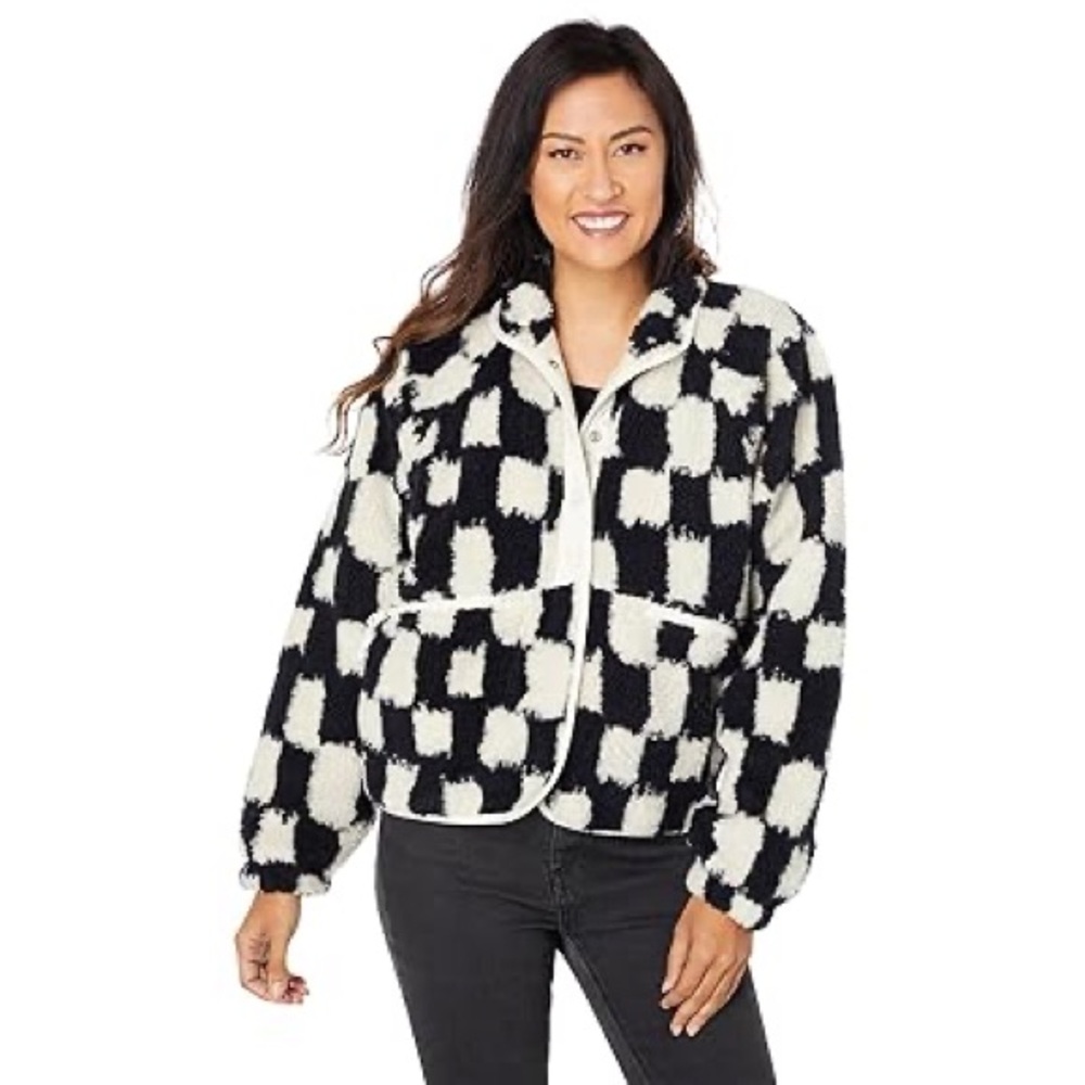 Free People Movement Checkered Black and White Women's Jacket